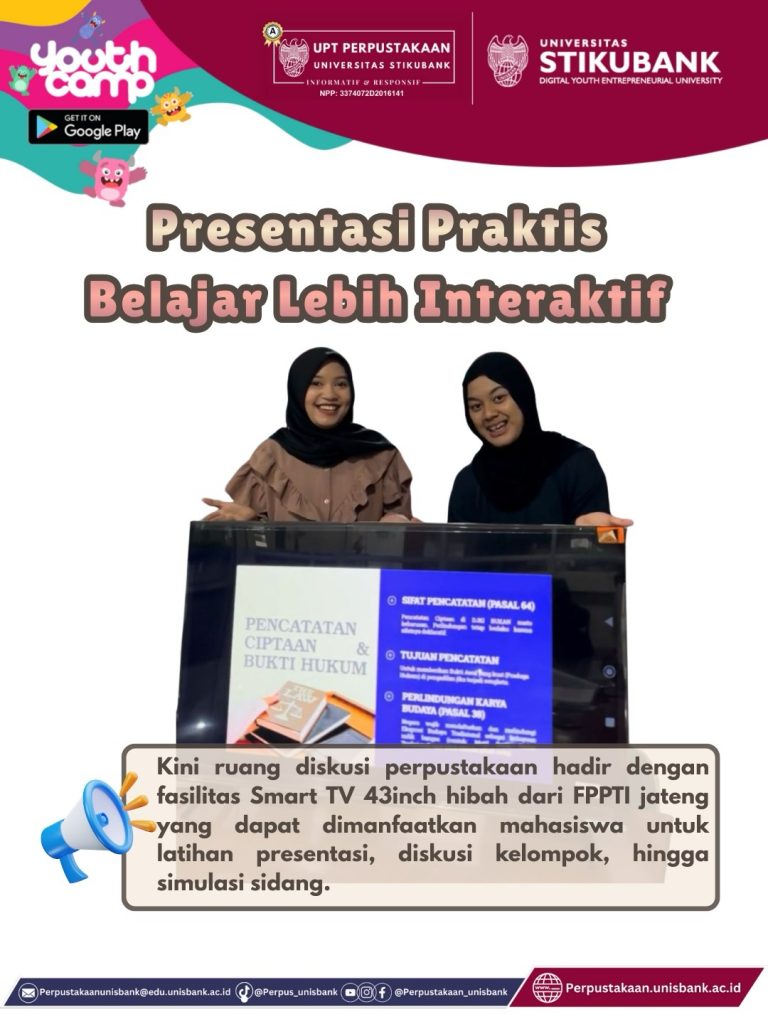 Ruang diskusi Perpustakaan Universitas Stikubank (UNISBANK) kini semakin hidup dengan hadirnya S